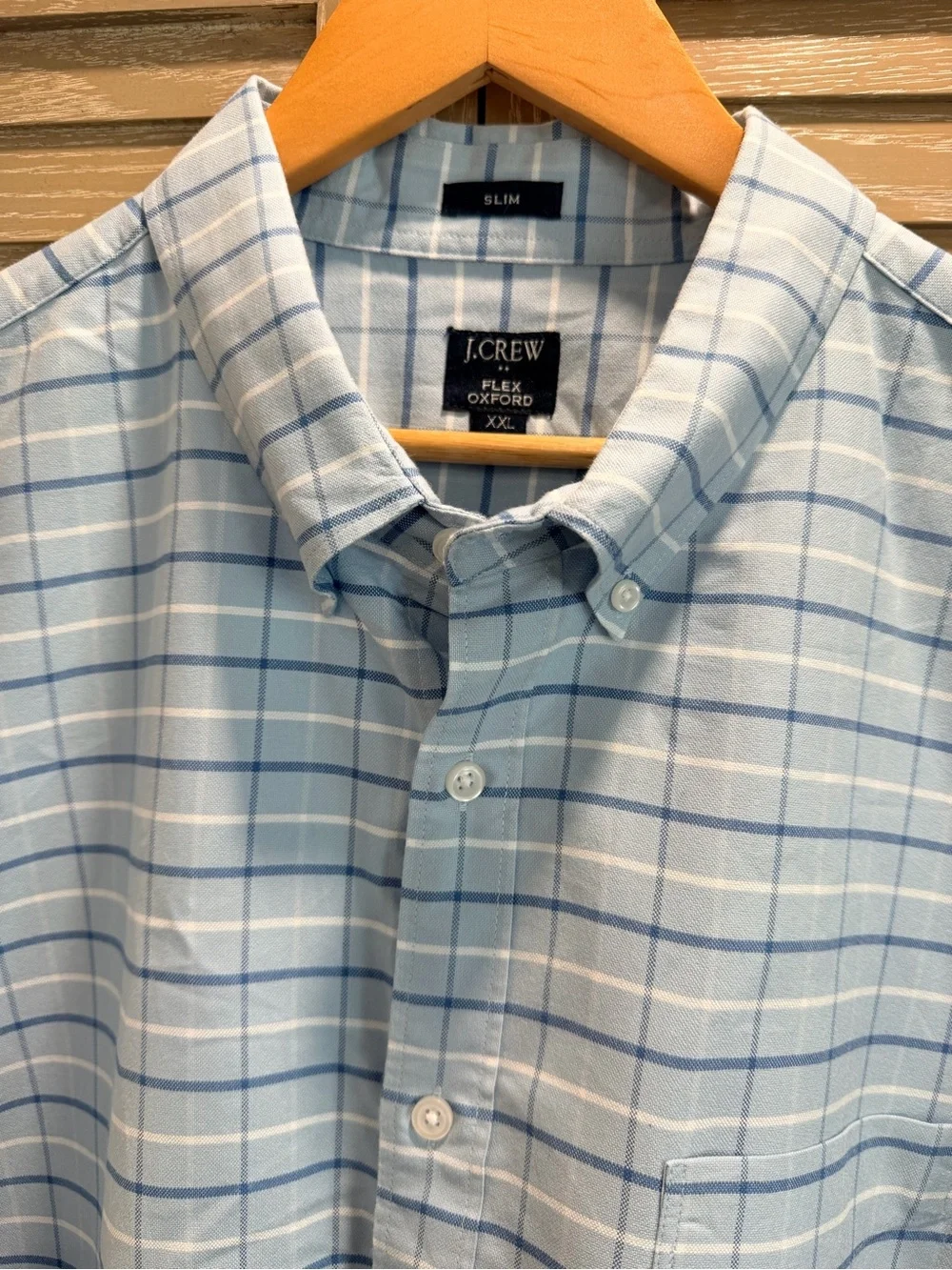 J. Crew Pale Blue Windowpane Button-Down Shirt